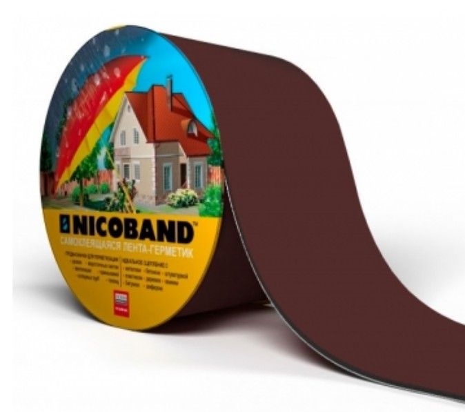 Самоклеящаяся герметизирующая лента, NICOBAND, 3х0,1м, коричневый