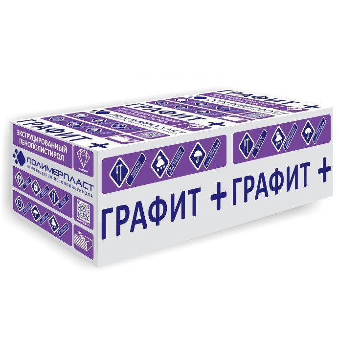 Экструдированный пенополистирол Графит+ ЭПС 35 1180х580х100 мм, 4 шт. уп