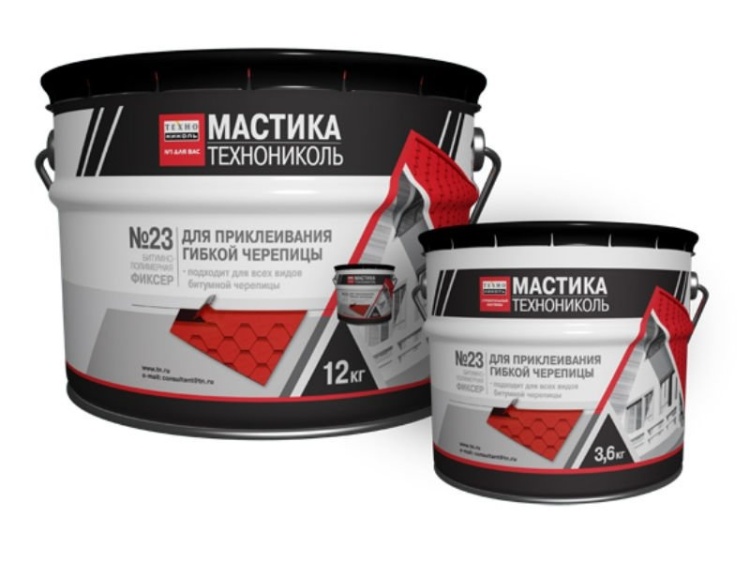 Мастика для гибкой черепицы ТЕХНОНИКОЛЬ №23 Фиксер, ведро 12 кг