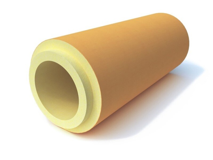 Скорлупа для теплоизоляции труб ППУ стеклопластик 1000х57х50 мм